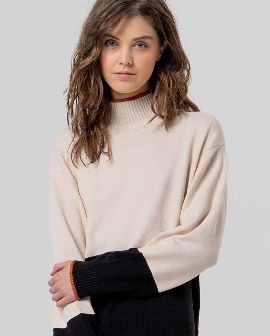 Maglia collo alto — Blu, foto 3