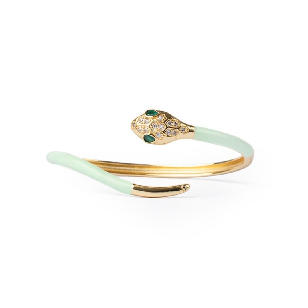 Bracciale ottone serpente smltato