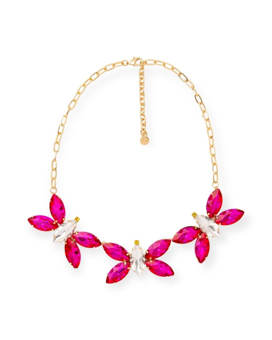 Collana farfalle strass fuxia — Fuxia