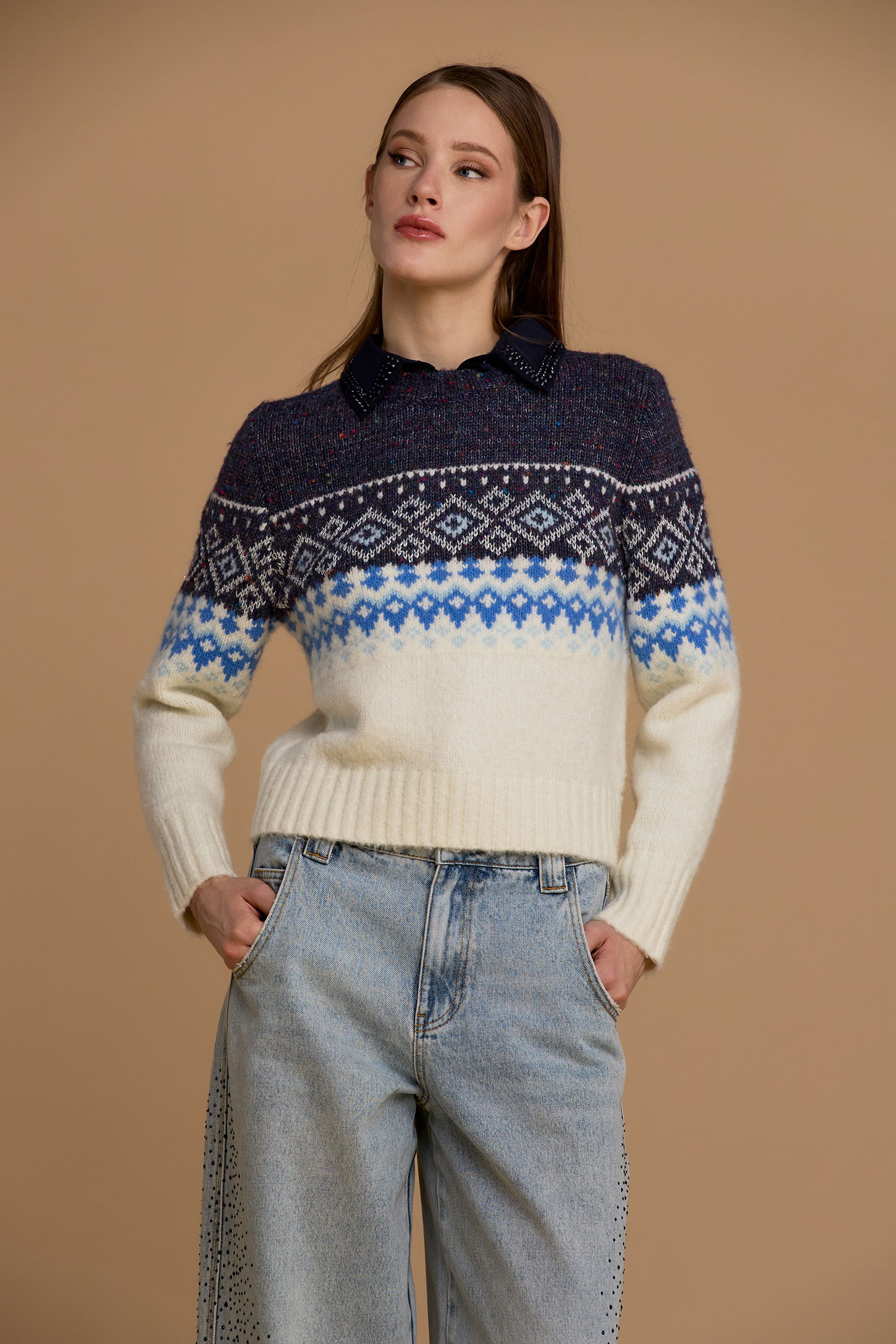 Maglia girocollo — Blu, foto 3
