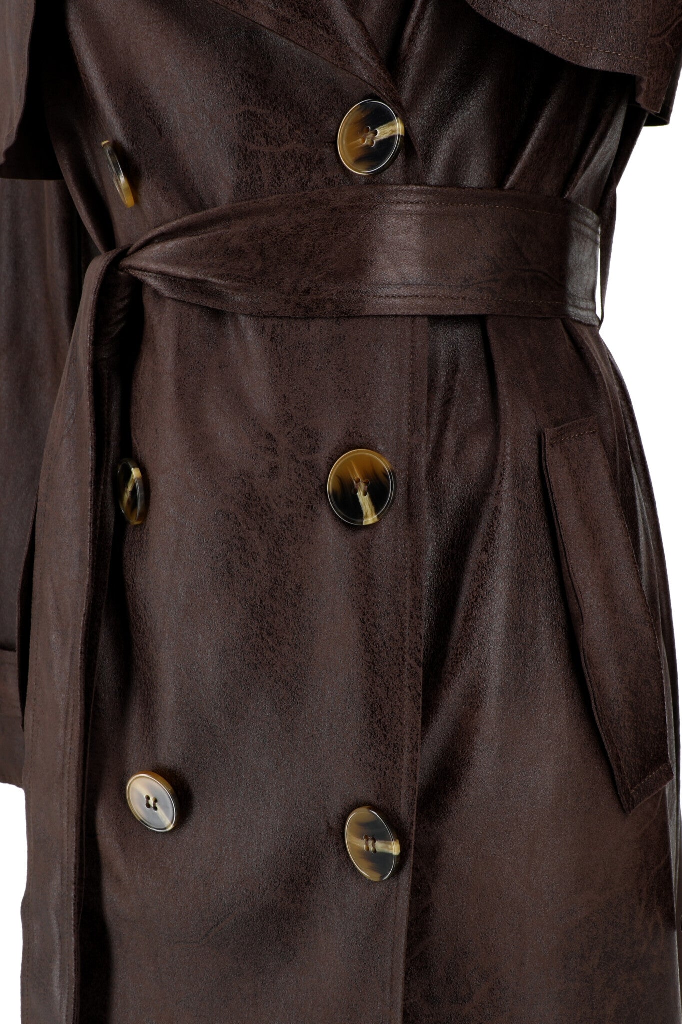 Trench ezra — Marrone, foto 4