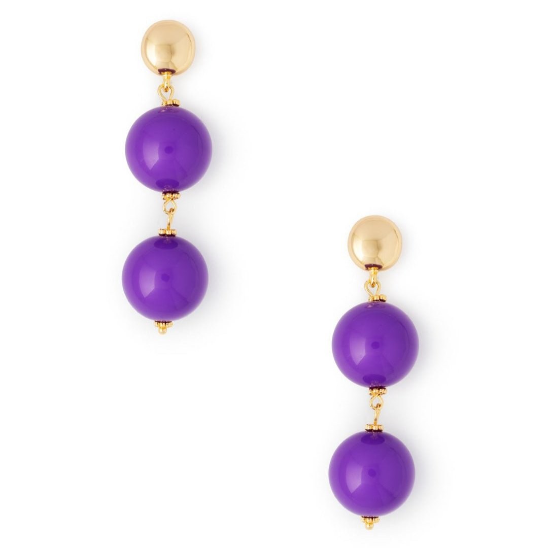 Orecchini pendenti balls viola — Viola