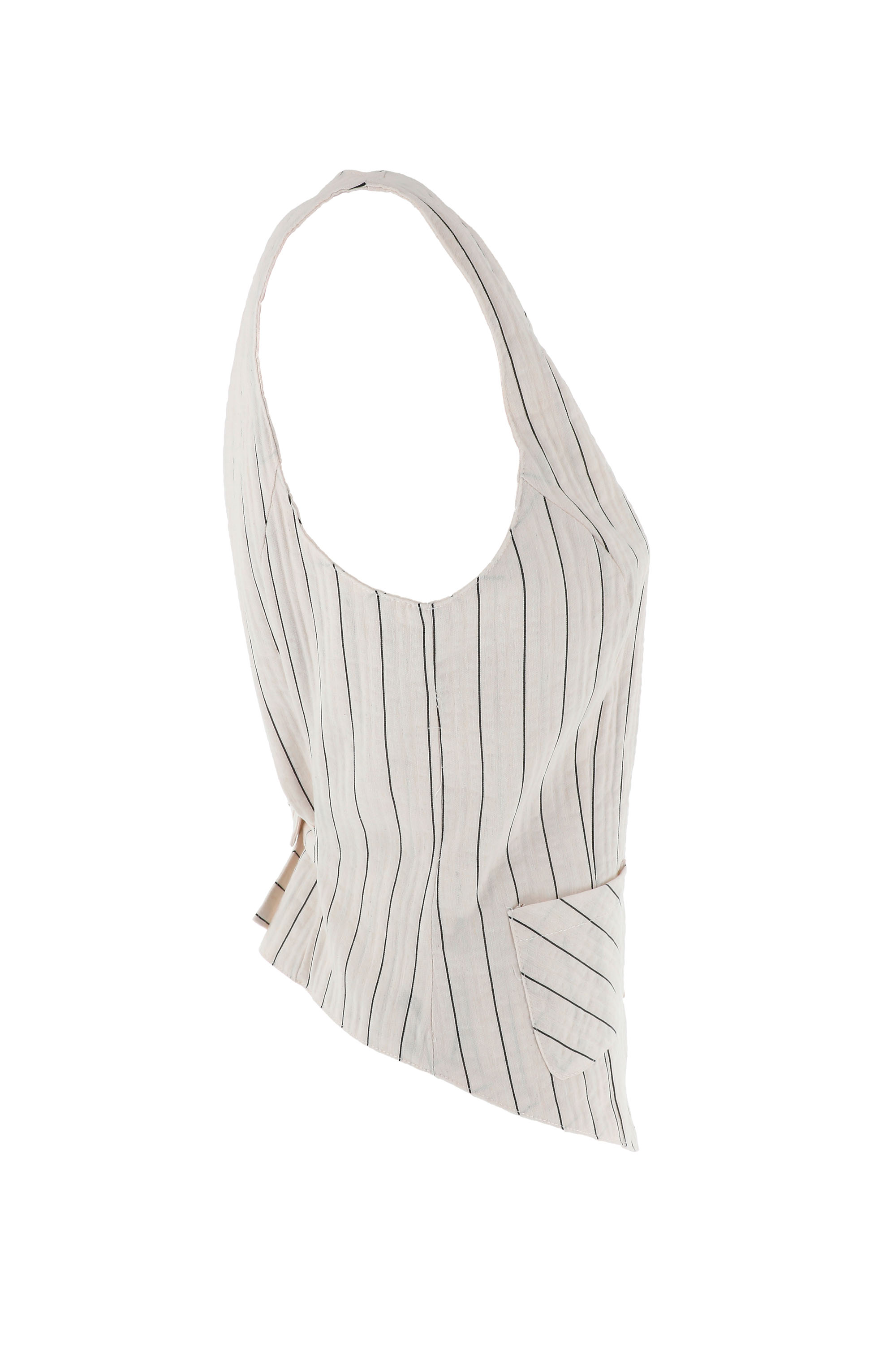 Gilet gessato — Bianco, foto 3