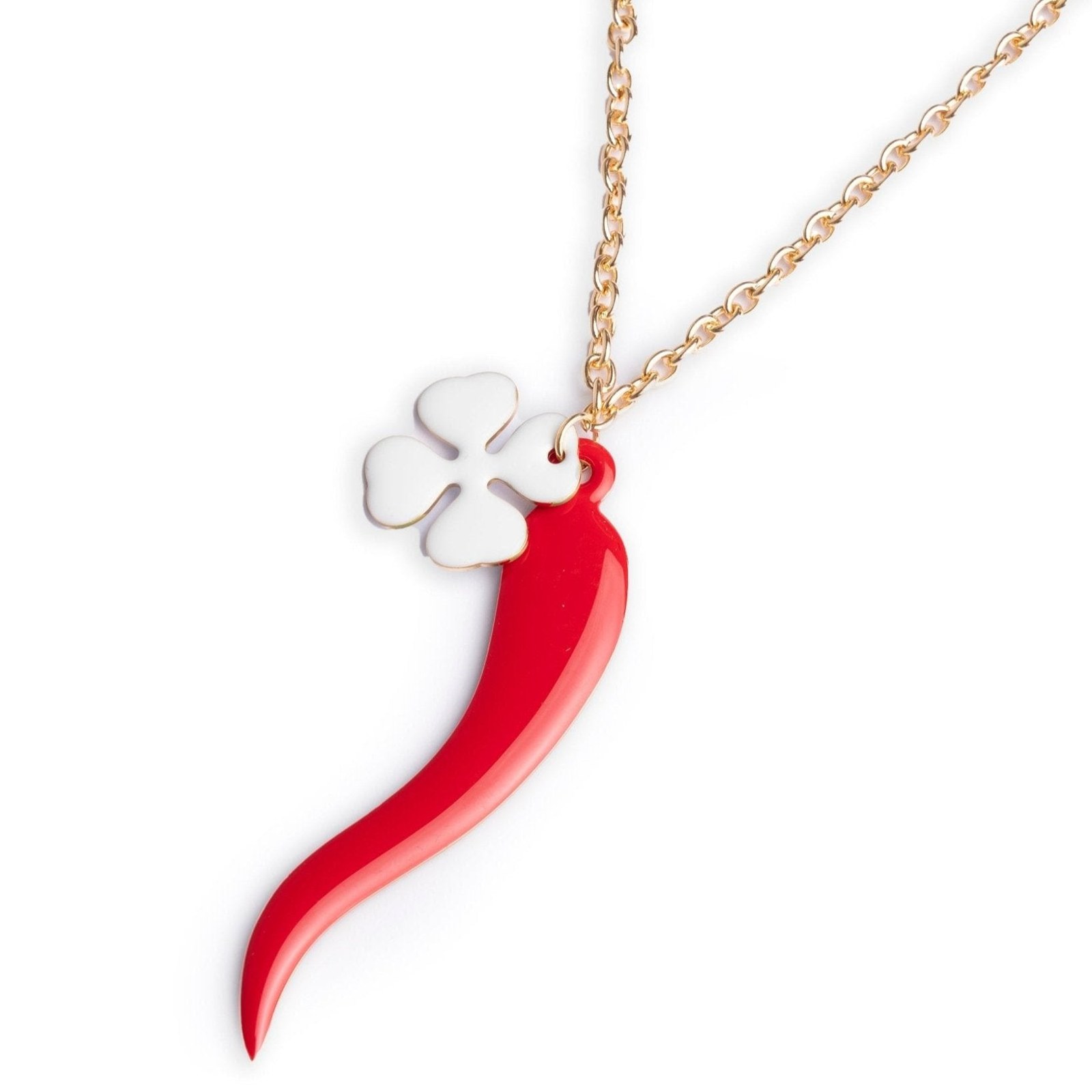 Collana con corno — Rosso, foto 2