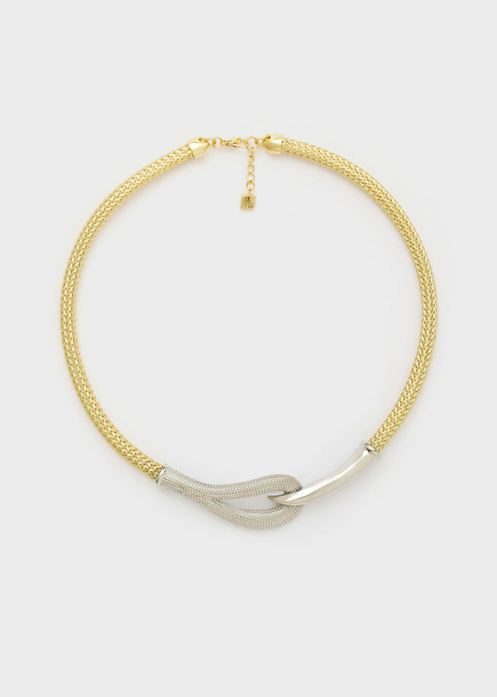 Collana rigida argento — Oro