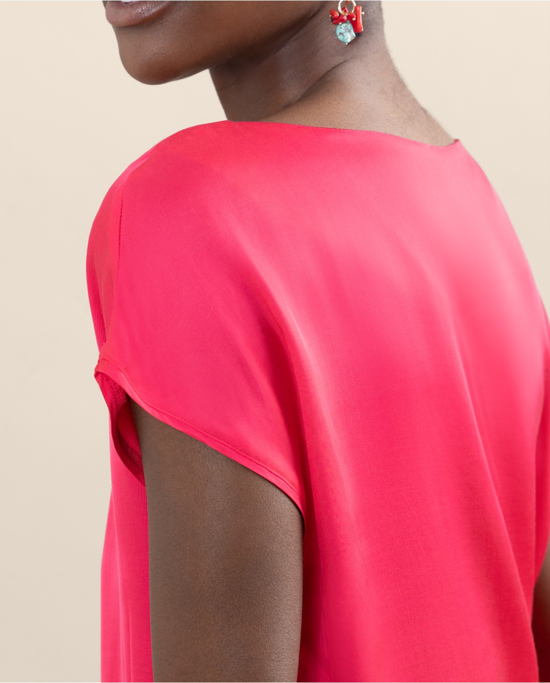 Blusa scollo a barca — Nero, foto 3