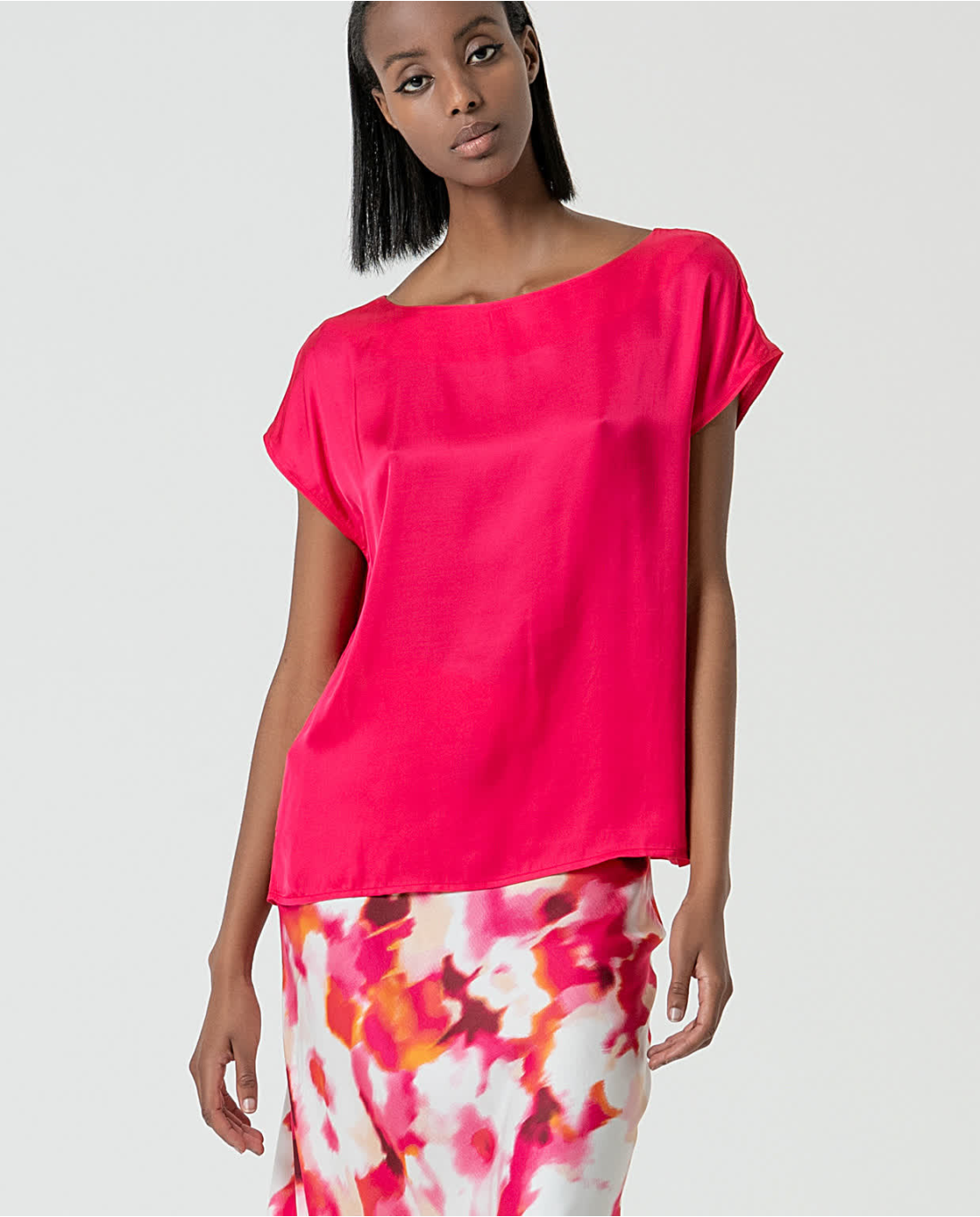 Blusa scollo a barca — Nero, foto 4