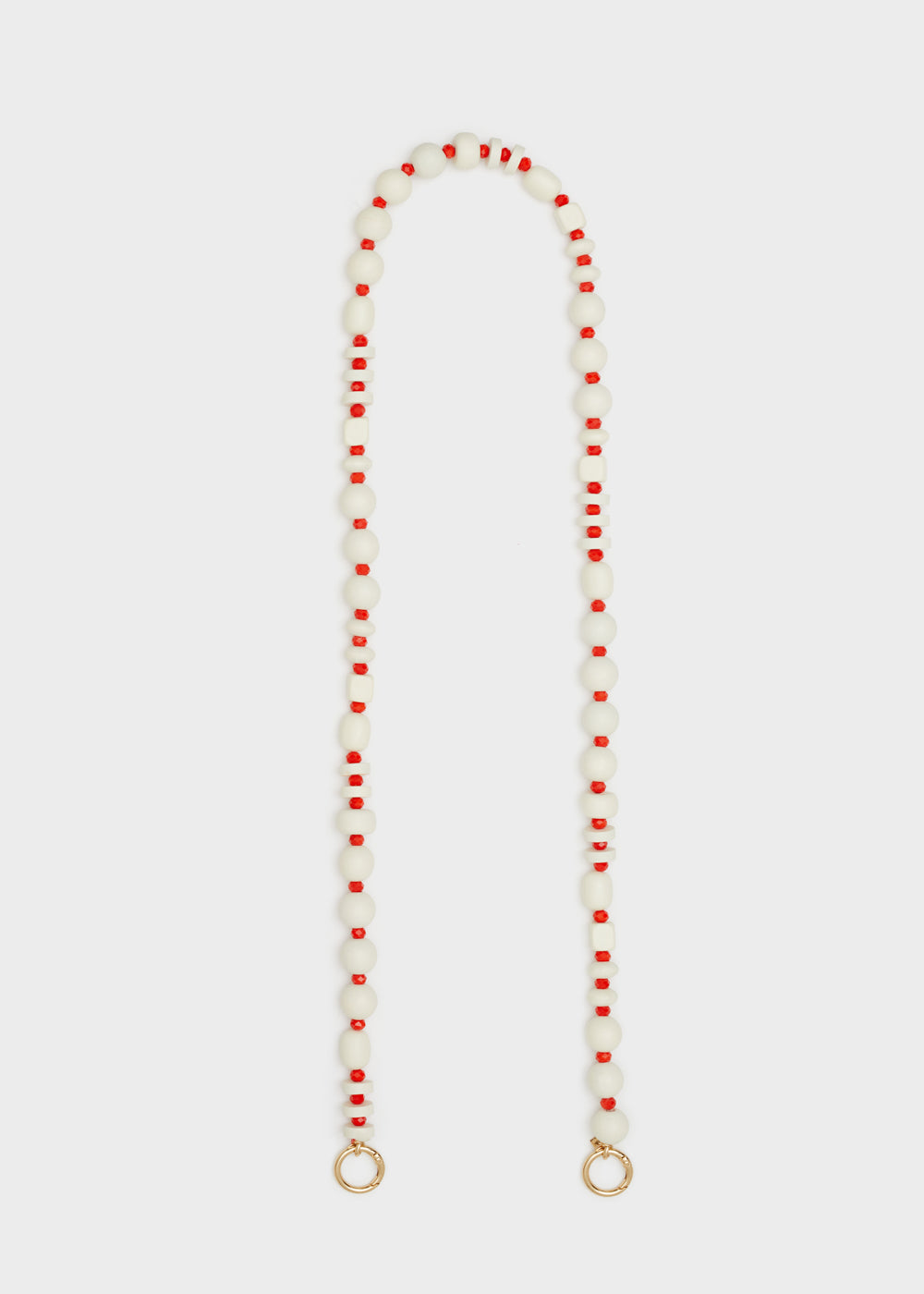 Tracolla telefono giada perline rosse