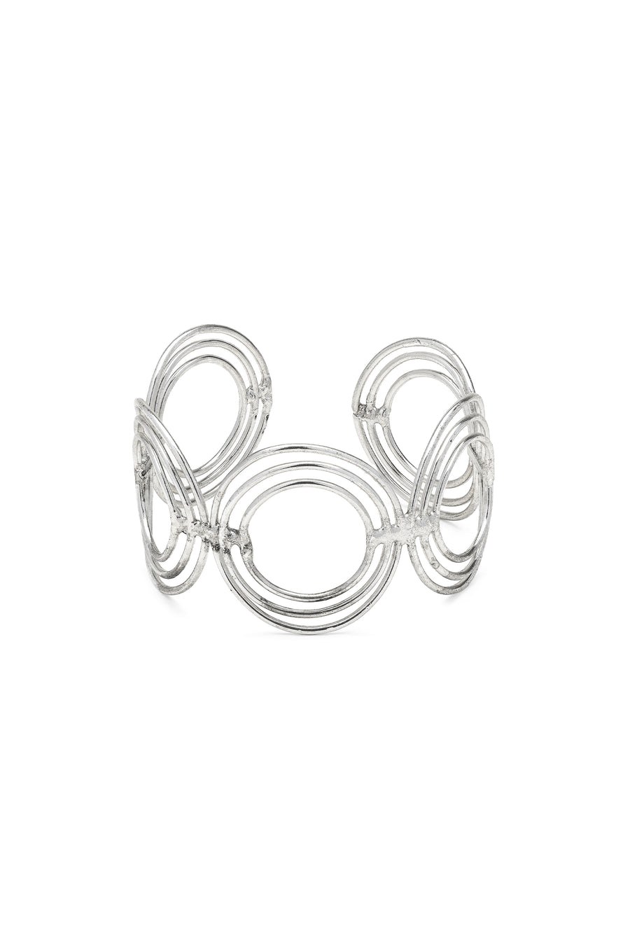 Bracciale fascia tondi concentrici — Argento