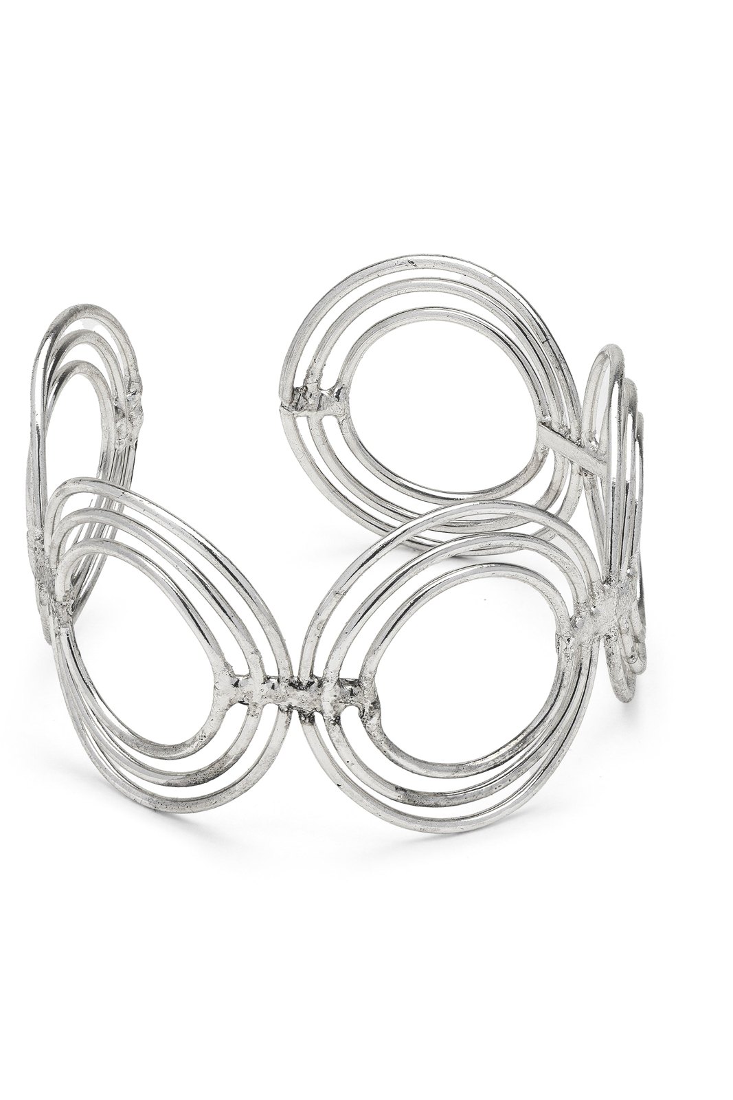 Bracciale fascia tondi concentrici — Argento, foto 2