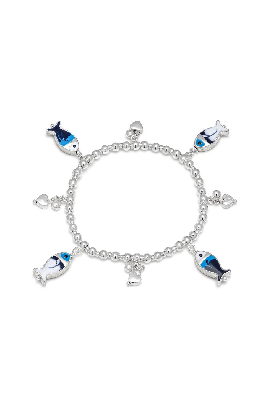 Bracciale elastico pesciolini blu — Blu