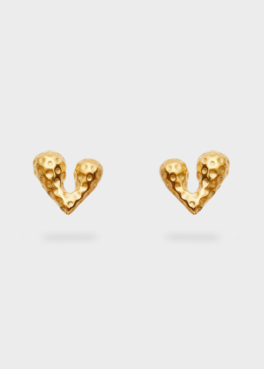 Orecchino lobo cuore satinato — Oro