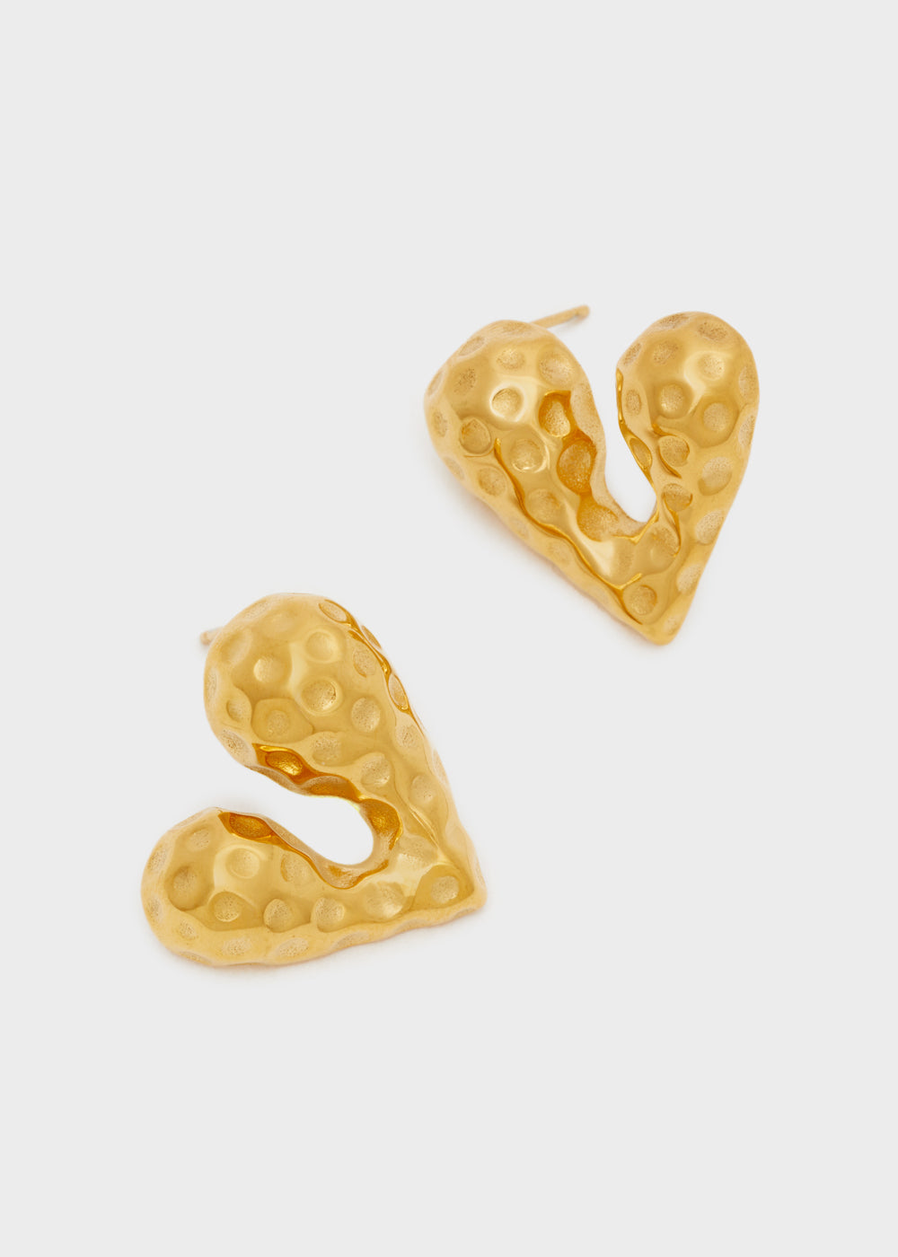 Orecchino lobo cuore satinato — Oro, foto 2