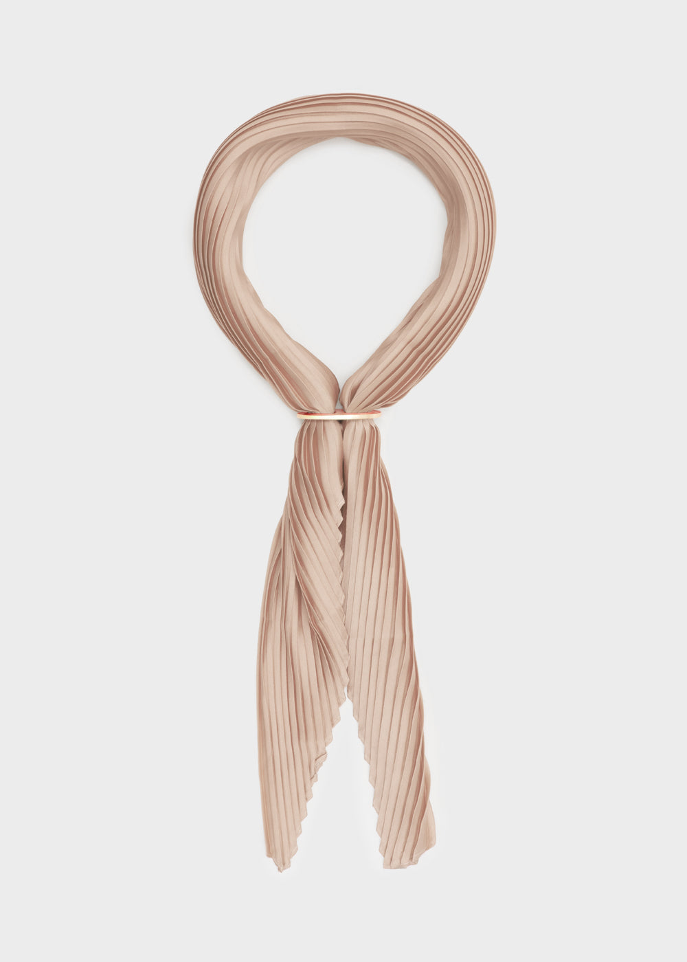 Foulard plisse con anello — Beige, foto 2
