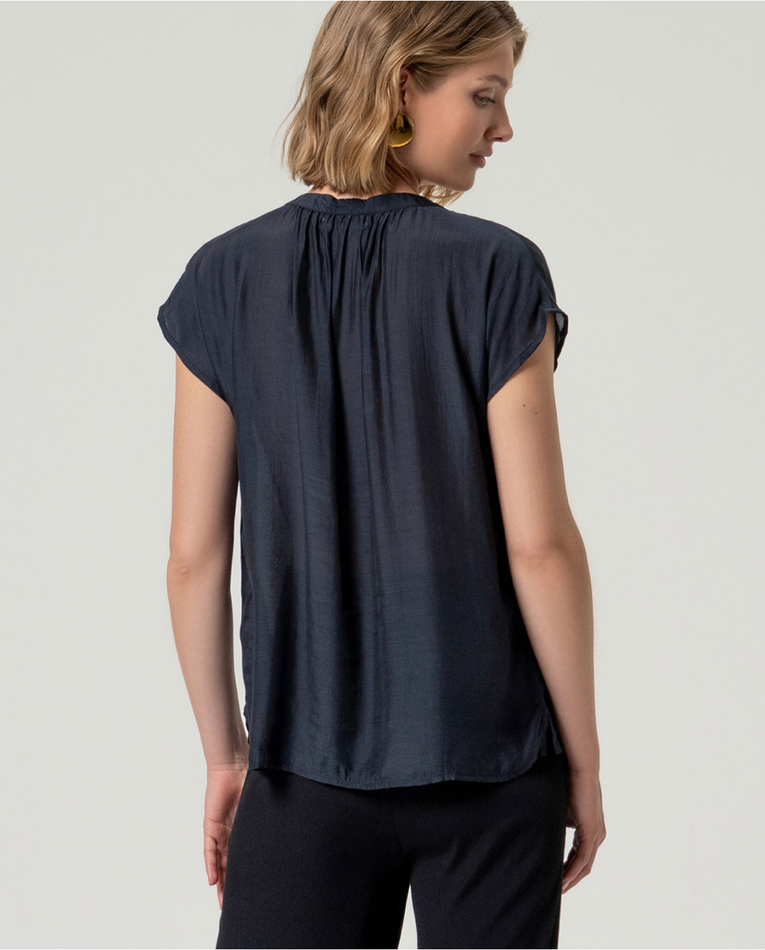 Camicia ricamata — Nero, foto 3
