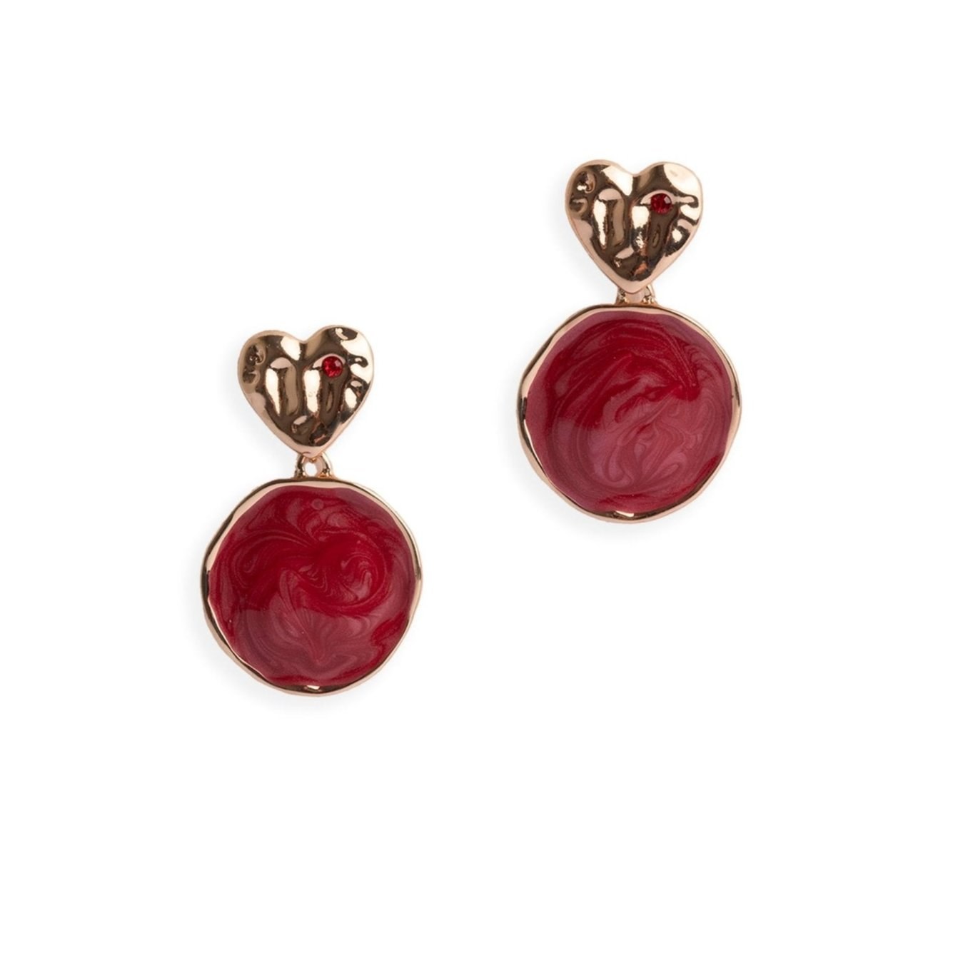 Orecchini con cuore — Rosso