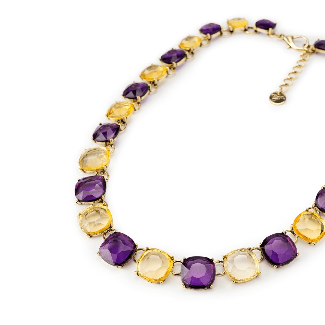 Collana ambra e viola pietre — Viola e ambra, foto 2