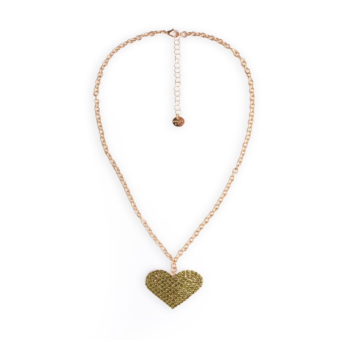 Orecchini pendente cuore — Verde