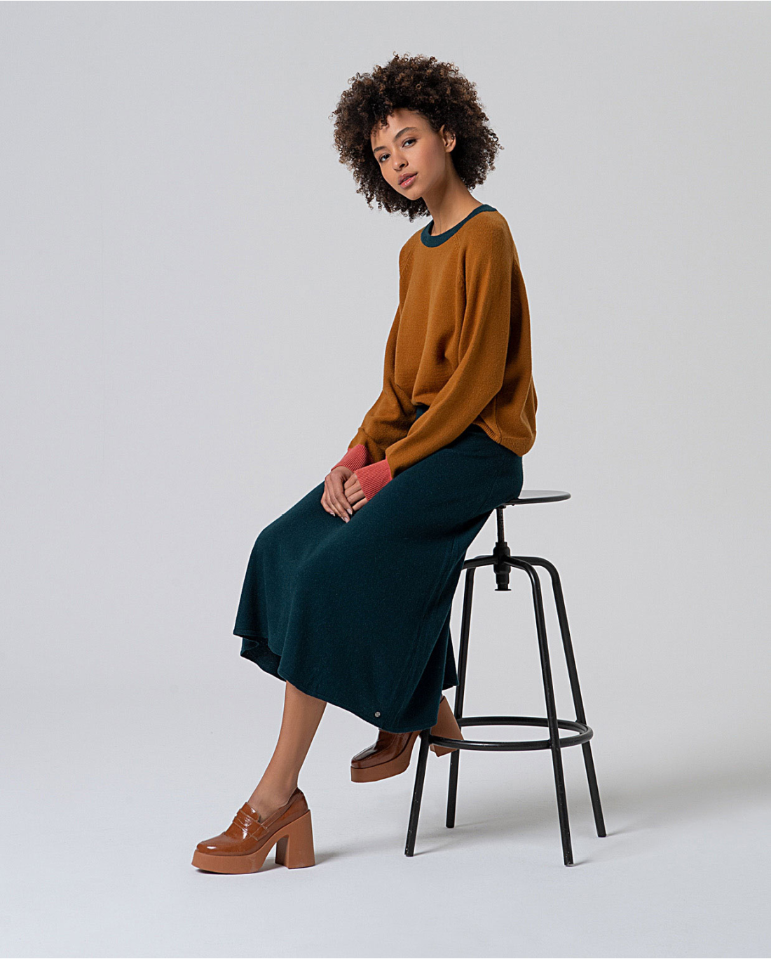 Maglione scollo tondo — Ecru, foto 3