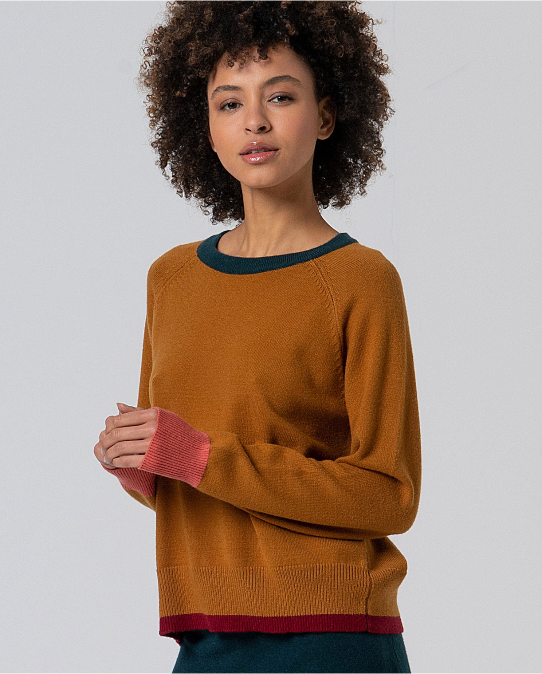 Maglione scollo tondo — Ecru, foto 4