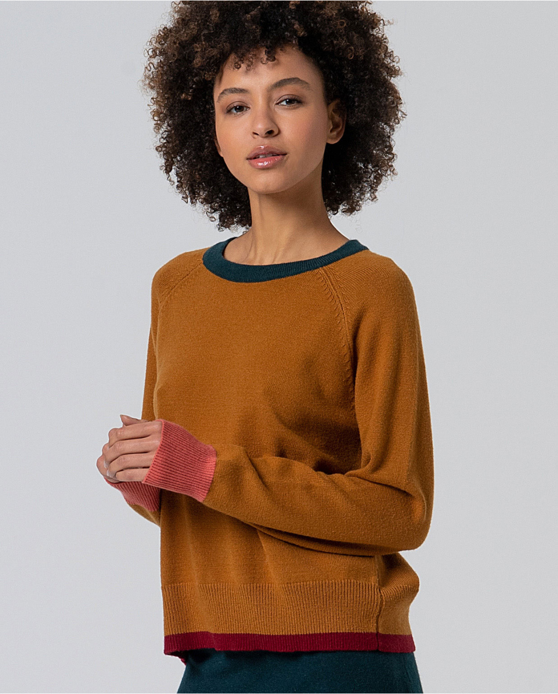 Maglione scollo tondo — Ecru