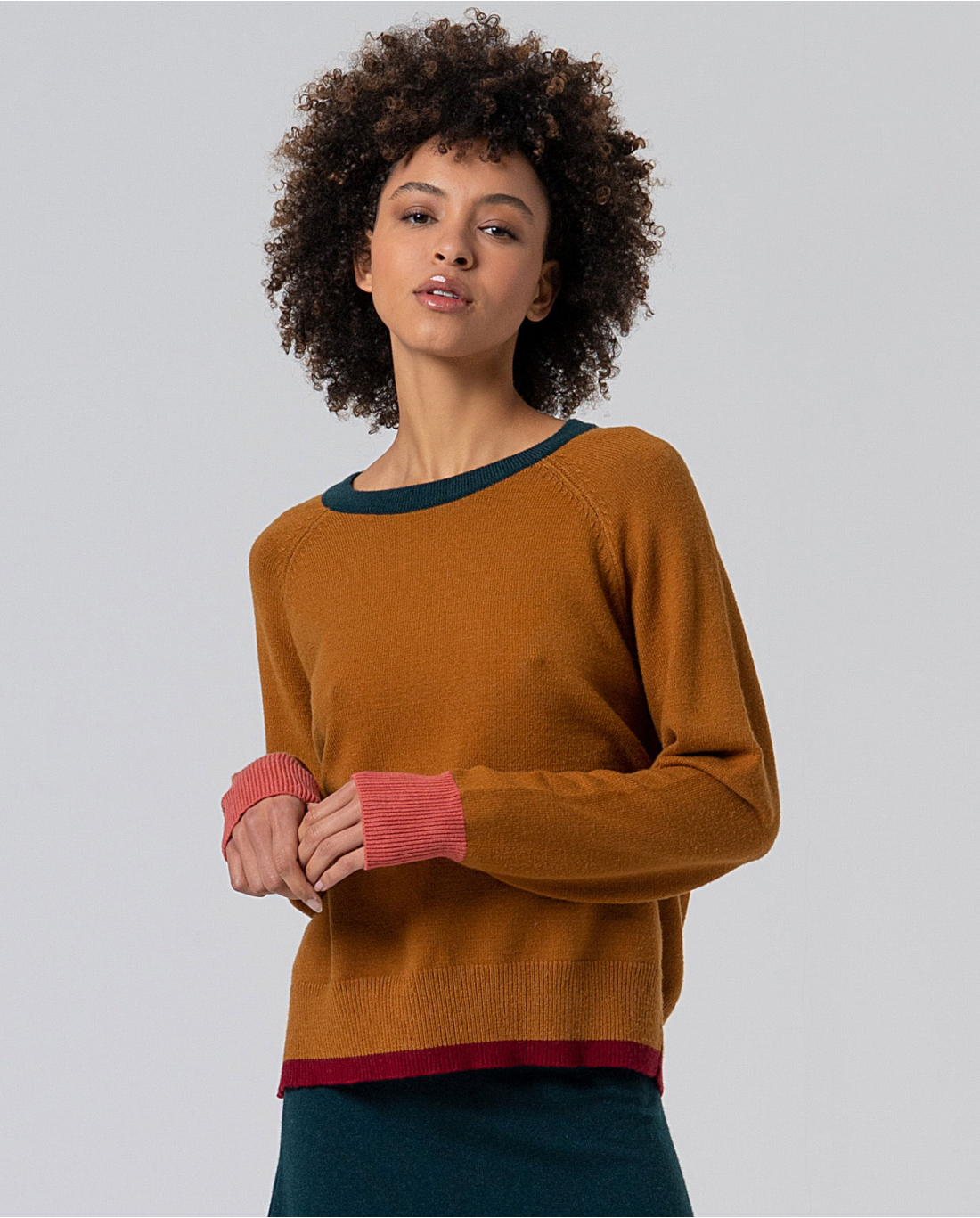 Maglione scollo tondo — Ecru, foto 2