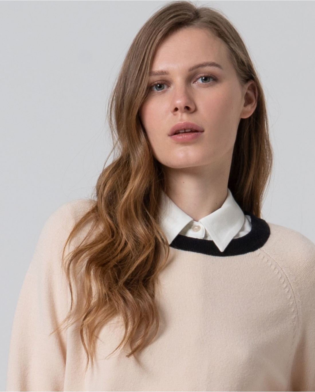 Maglione scollo tondo — Ecru, foto 6