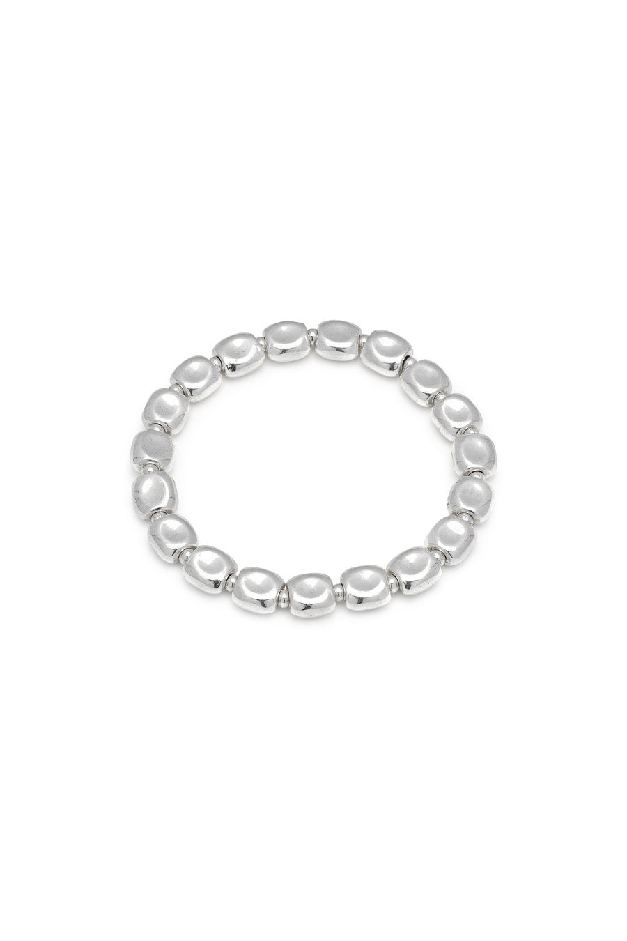 Bracciale elastico rettangoli — Argento