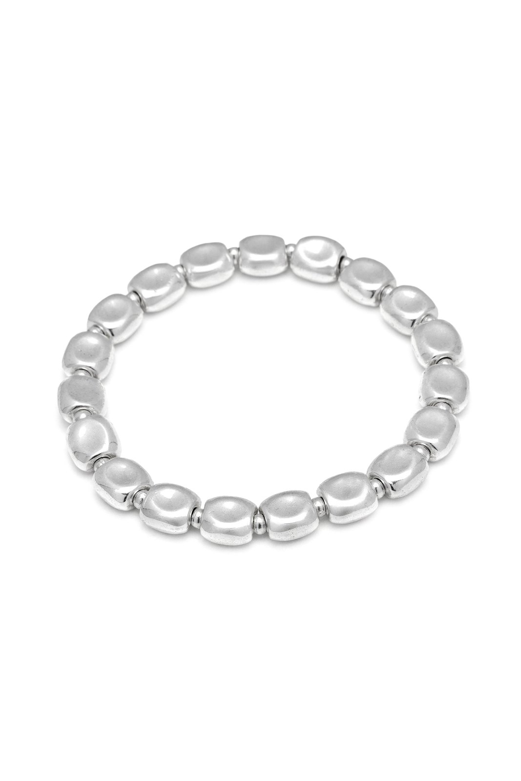 Bracciale elastico rettangoli — Argento, foto 2