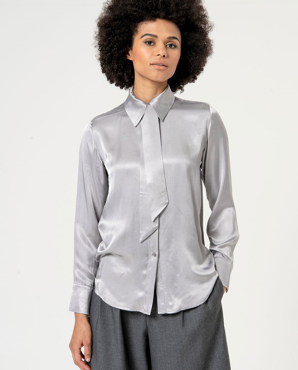 Camicia con fiocco — Argento, foto 5