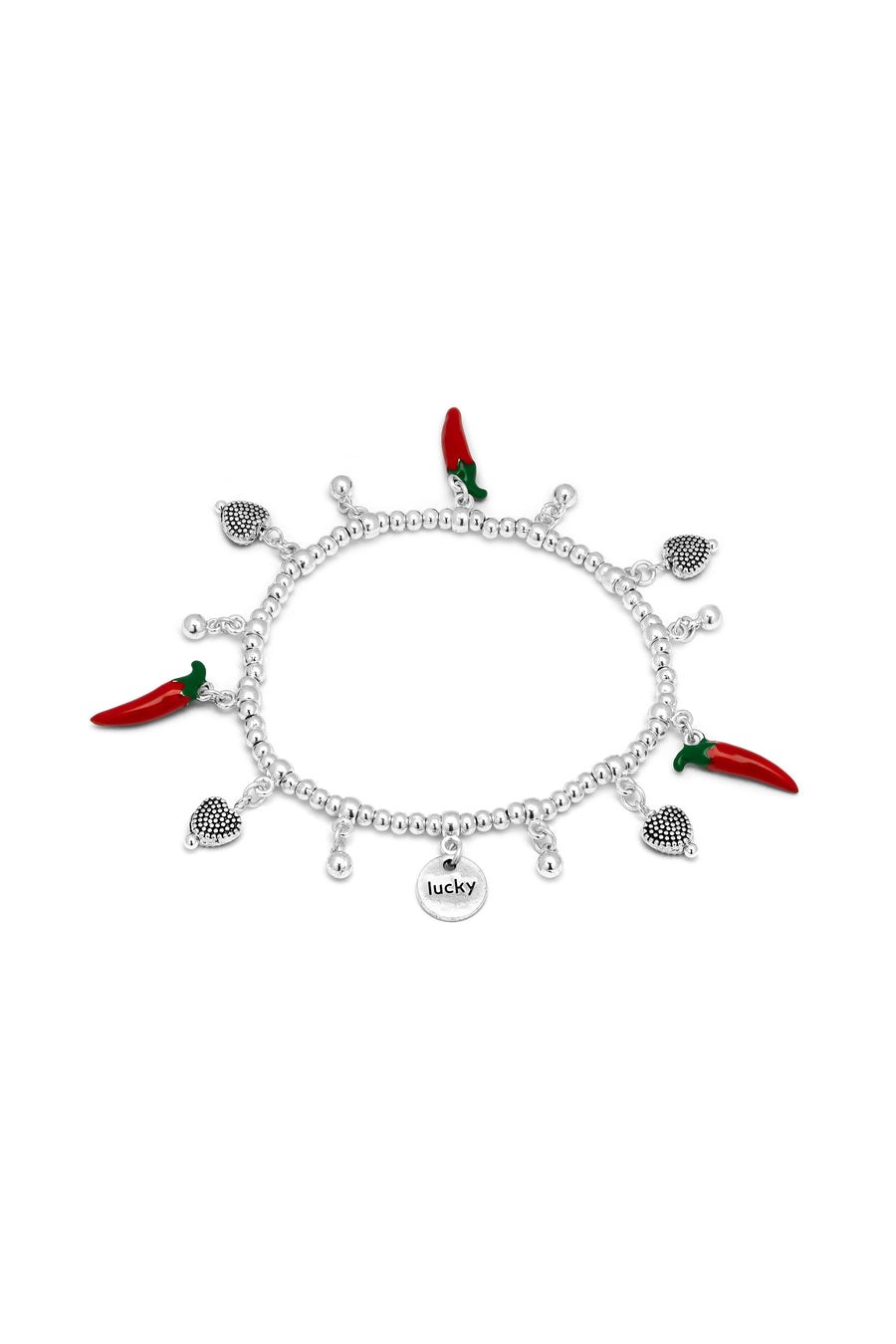 Bracciale pendenti pepeoncini — Argento