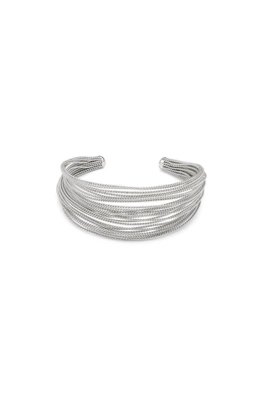 Bacciale fascia multifili — Argento