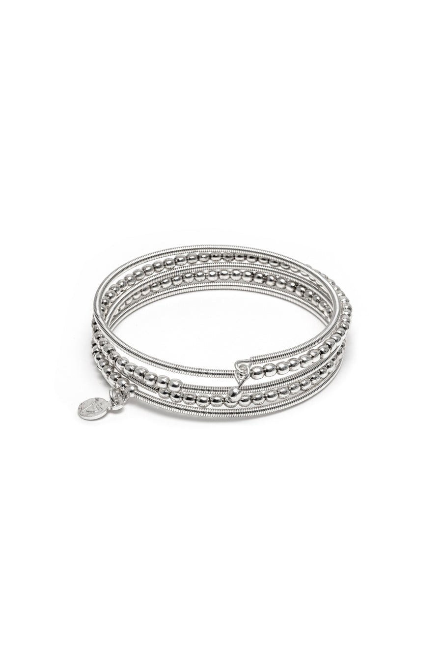 Bangle 4 giri texture — Argento