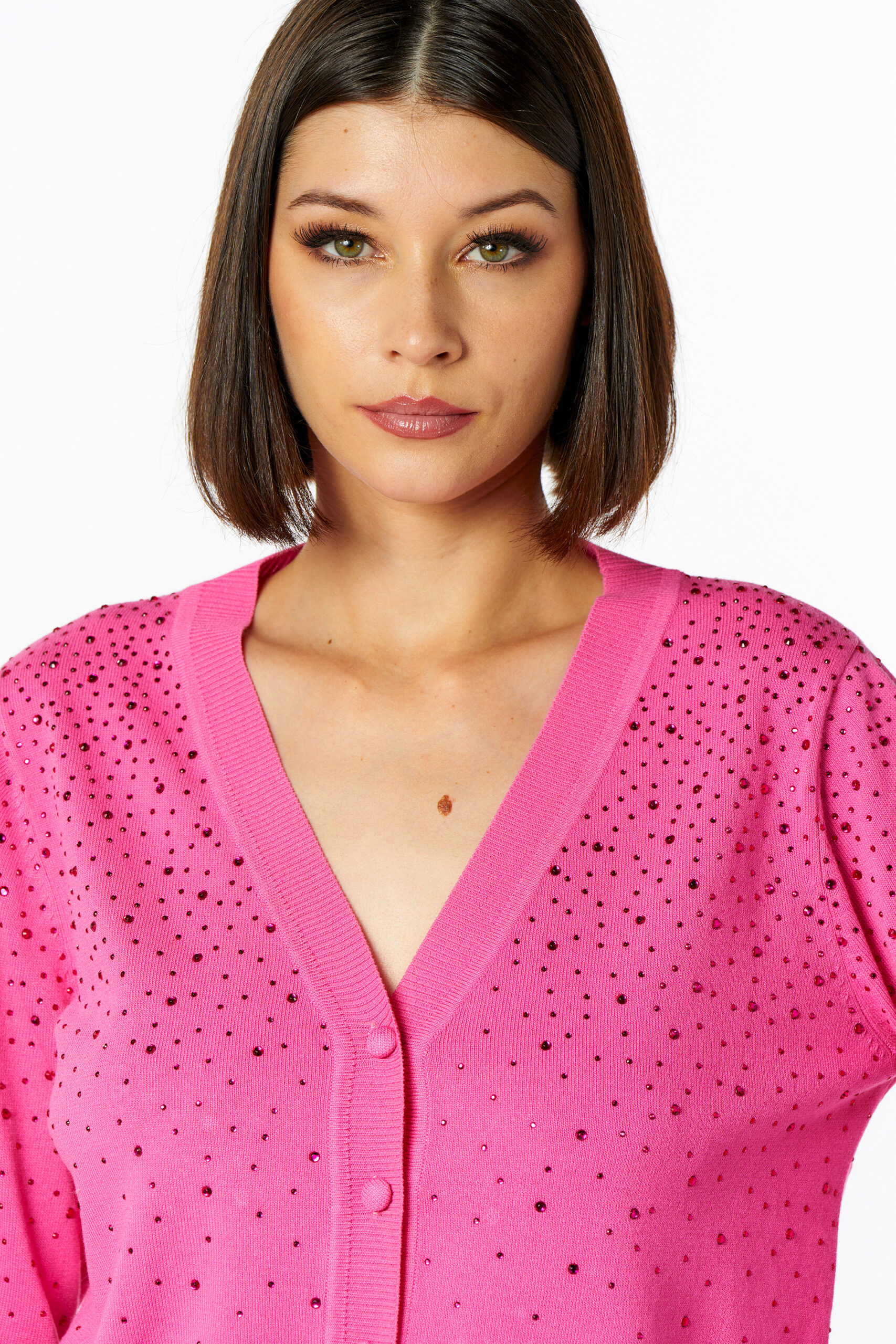 Cardigan cascata diamanti — Rosa, foto 2