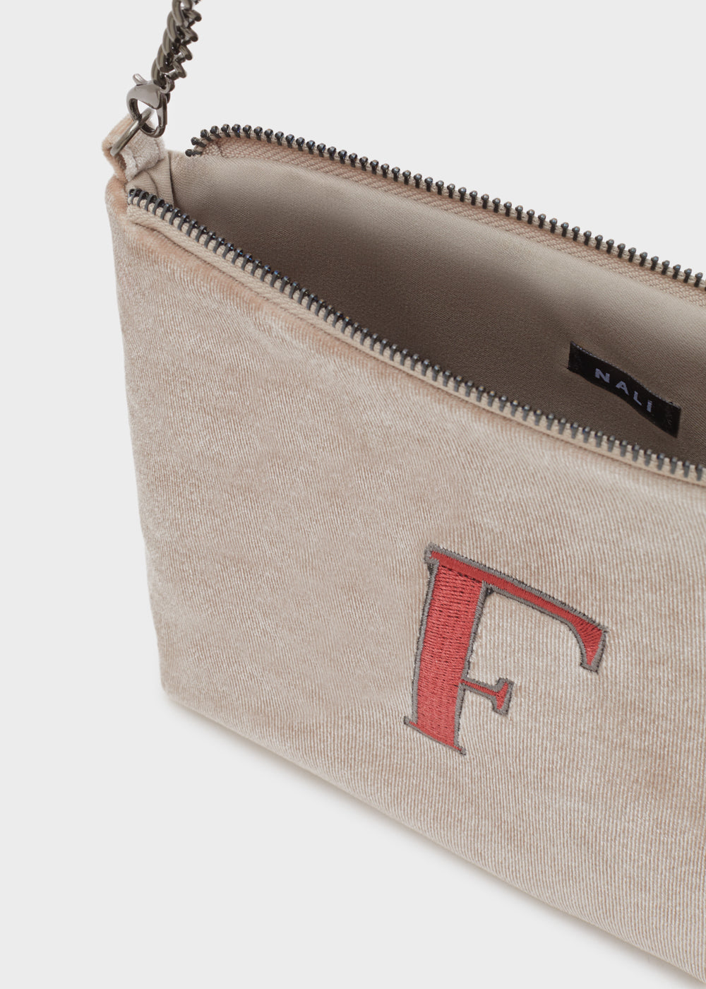 Mini bag velluto f — Beige, foto 3