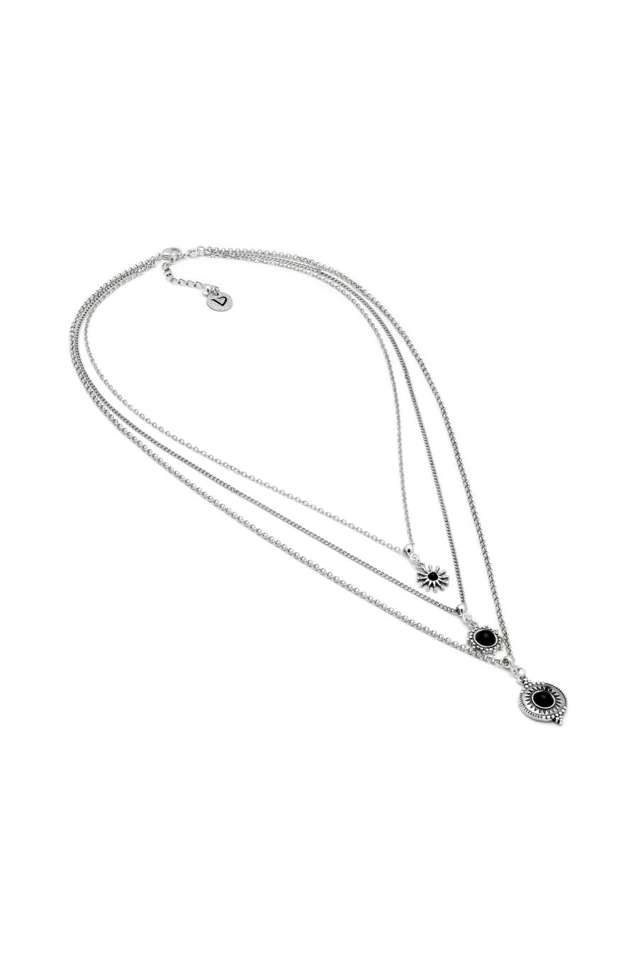 Collana 3 catene petre — Argento