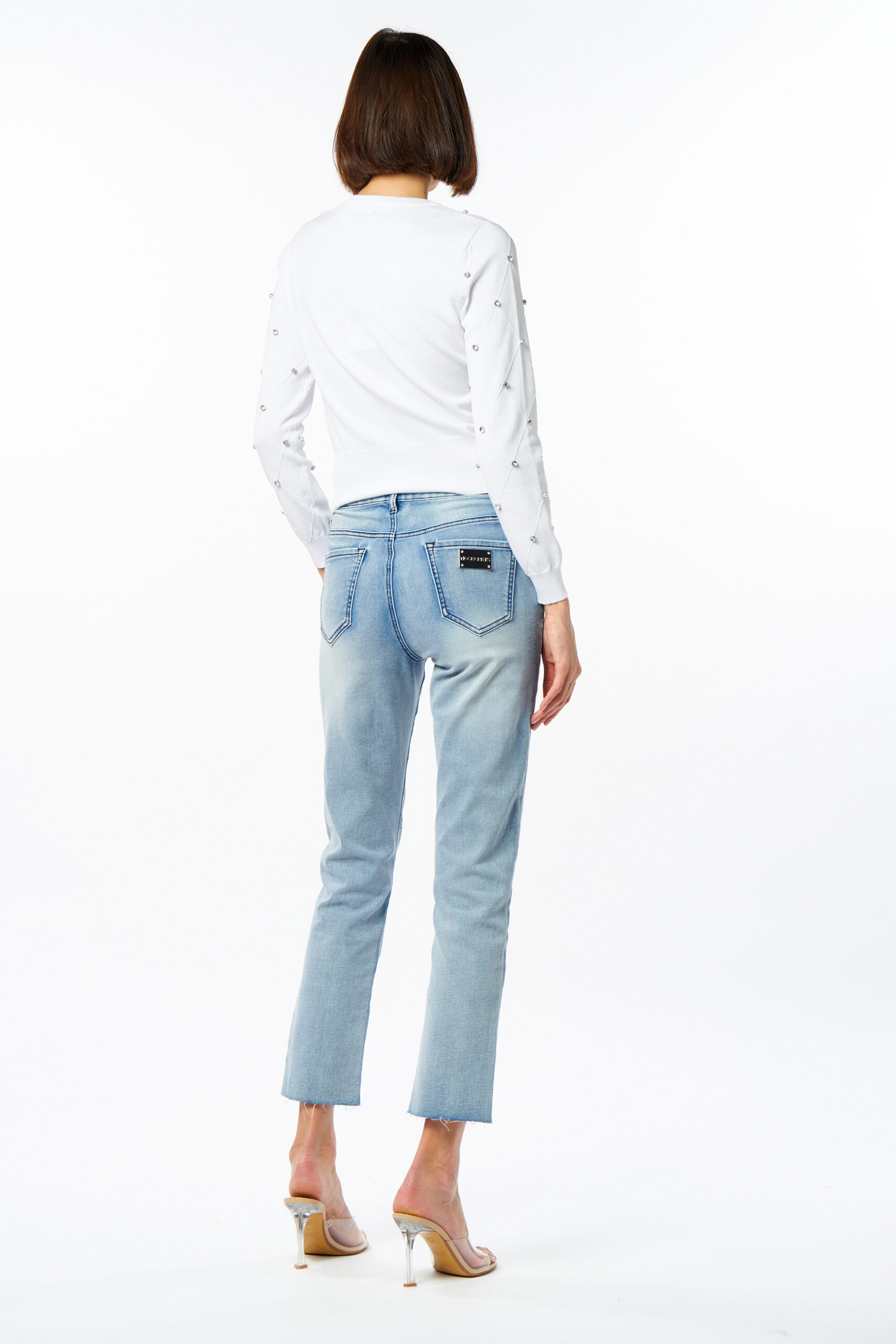 Cardigan rombie diamanti — Bianco, foto 2