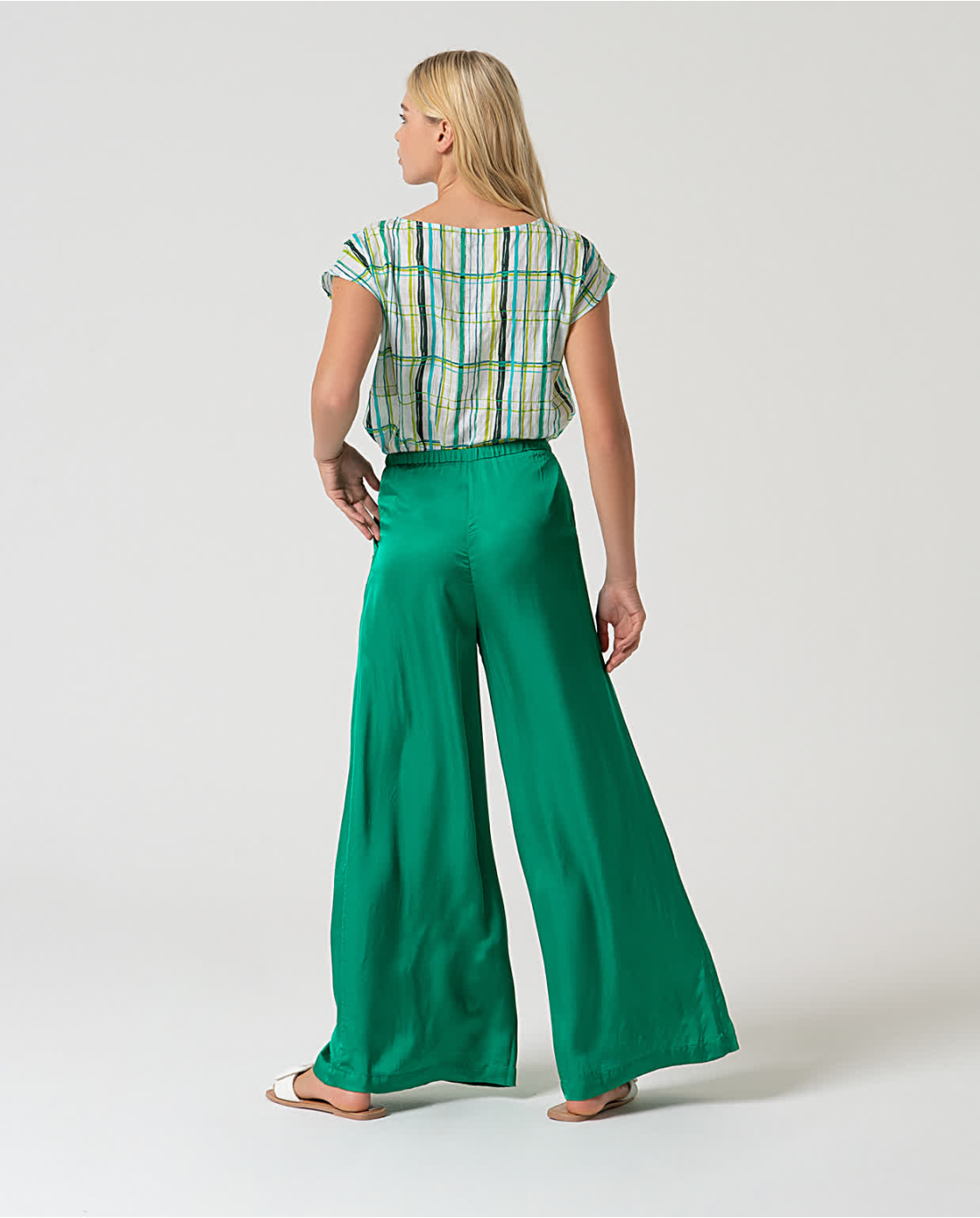 Pantalone lungo svasato — Arancio, foto 2