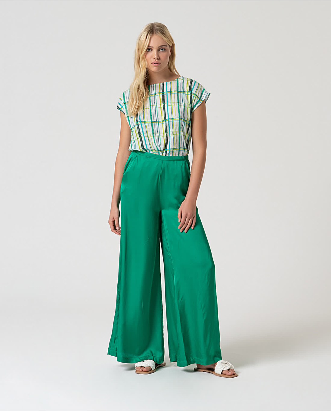 Pantalone lungo svasato — Arancio, foto 3