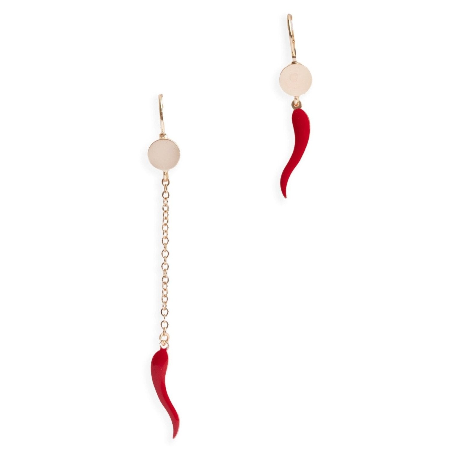 Orecchino corno smalto rosso — Rosso