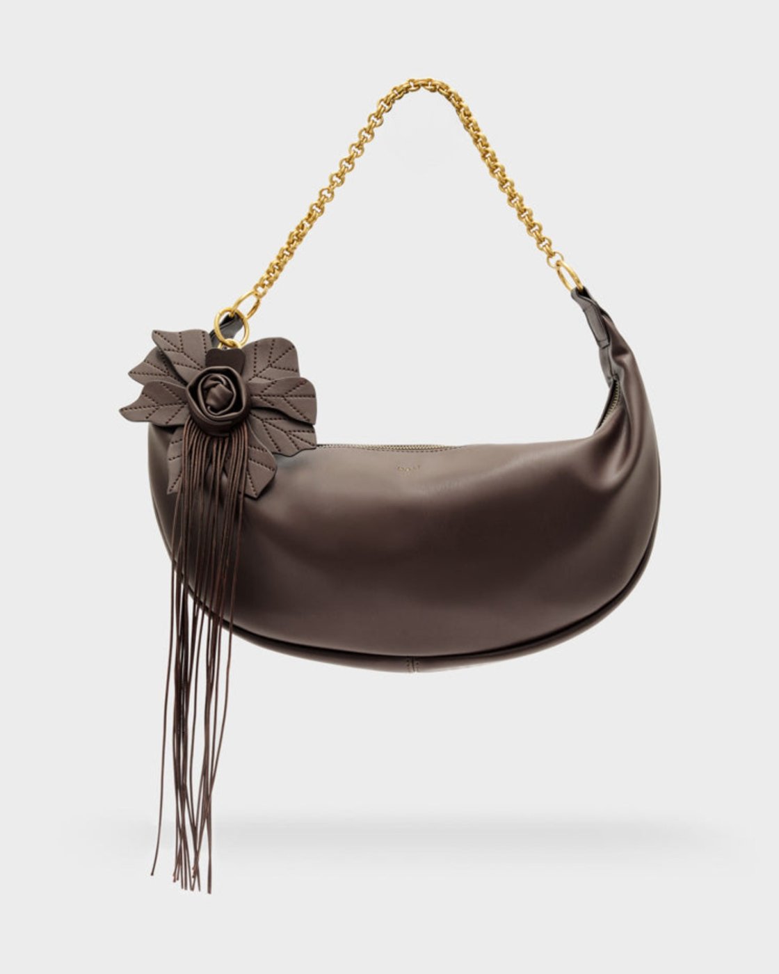 Borsa spalla fiore — Grigio
