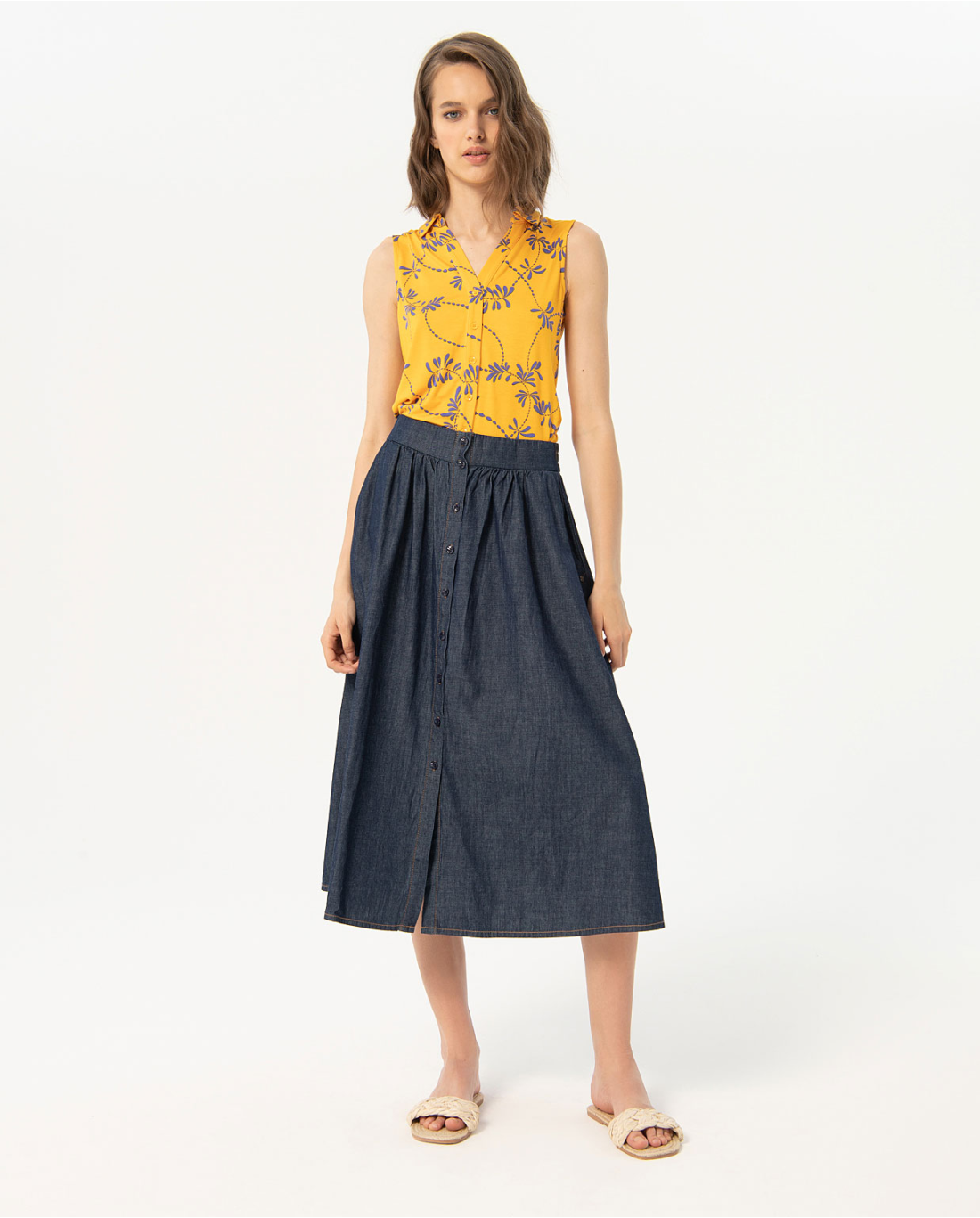 Gonna di jeans — Blu, foto 4