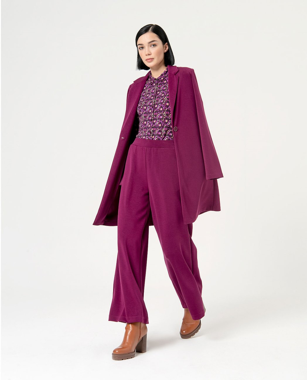 Pantaloni larghi — Beige, foto 7