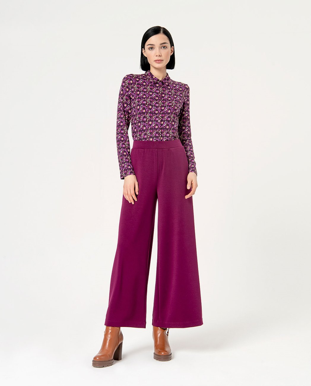 Pantaloni larghi — Beige, foto 4