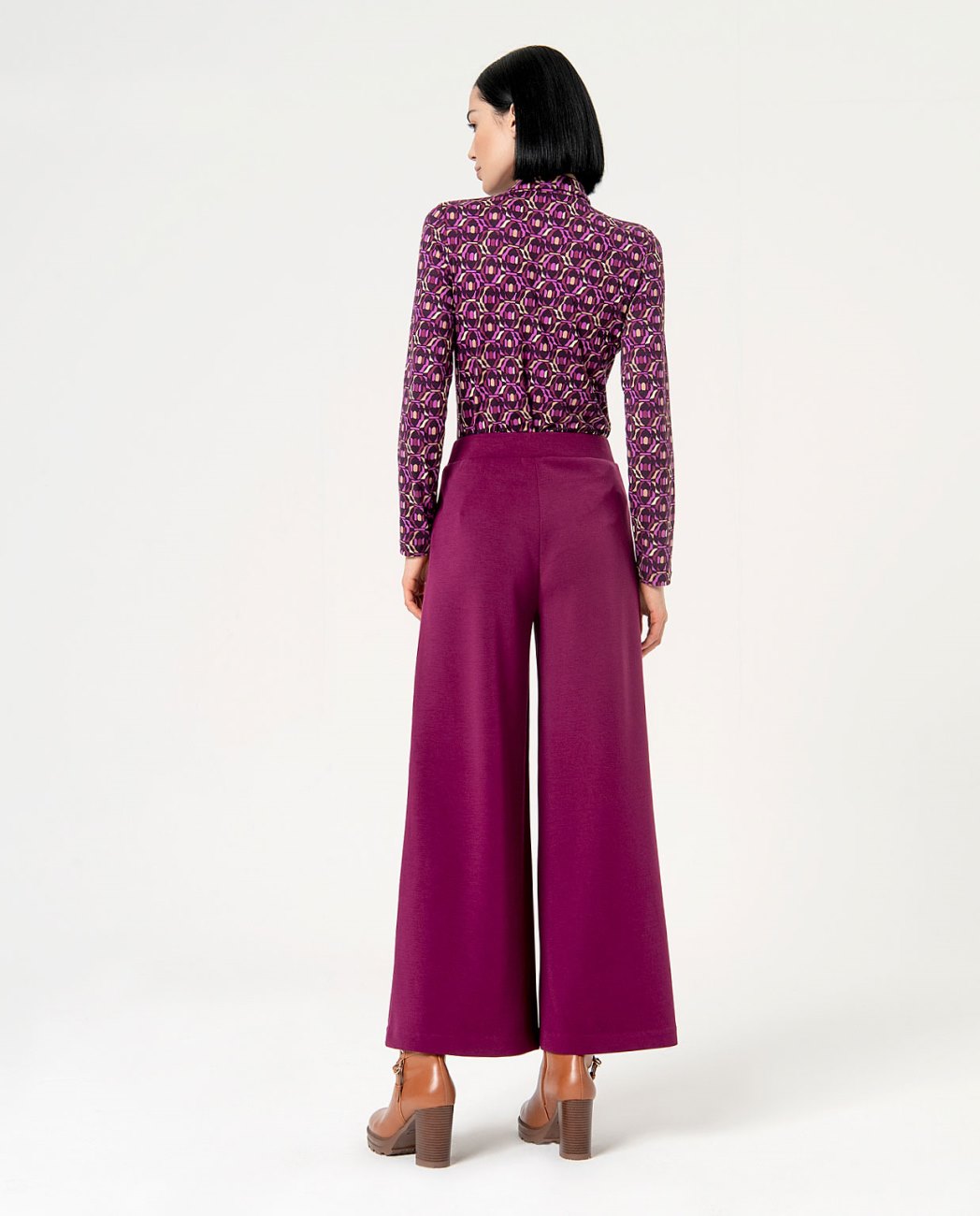 Pantaloni larghi — Beige, foto 6