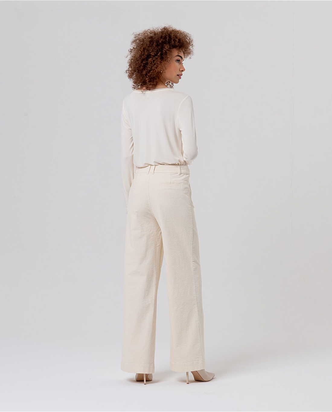 Pantaloni larghi velluto — Crudo, foto 3