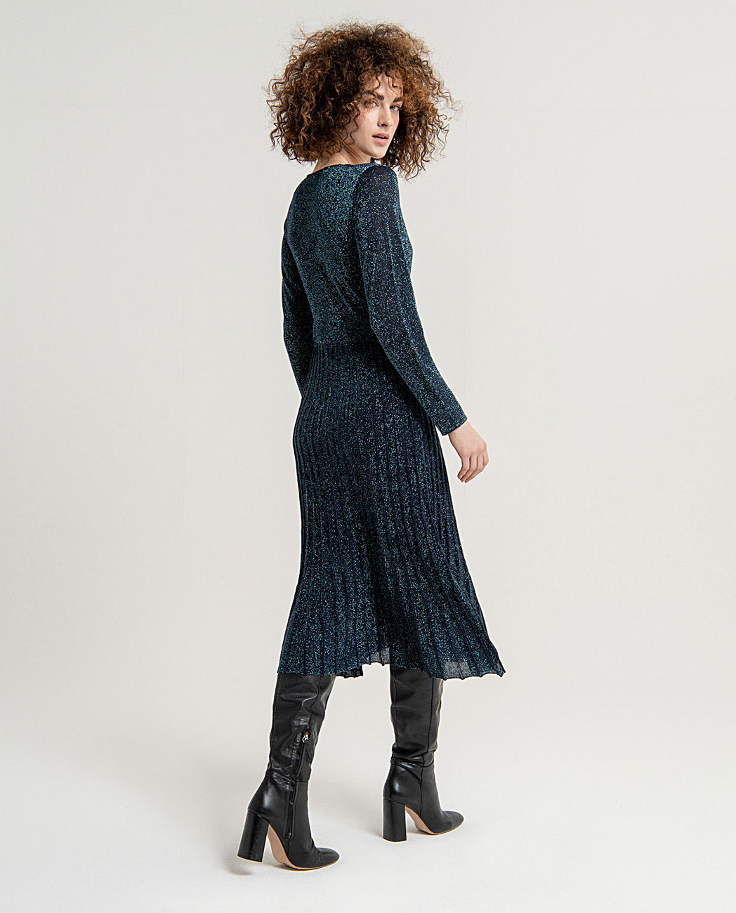 Abito lurex blu — Blu, foto 3