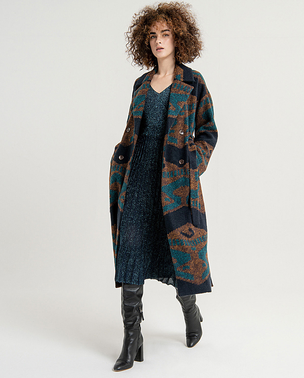 Abito lurex blu — Blu, foto 4