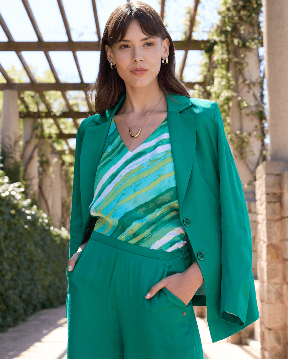 Blazer incrociato con bottone — Arancio