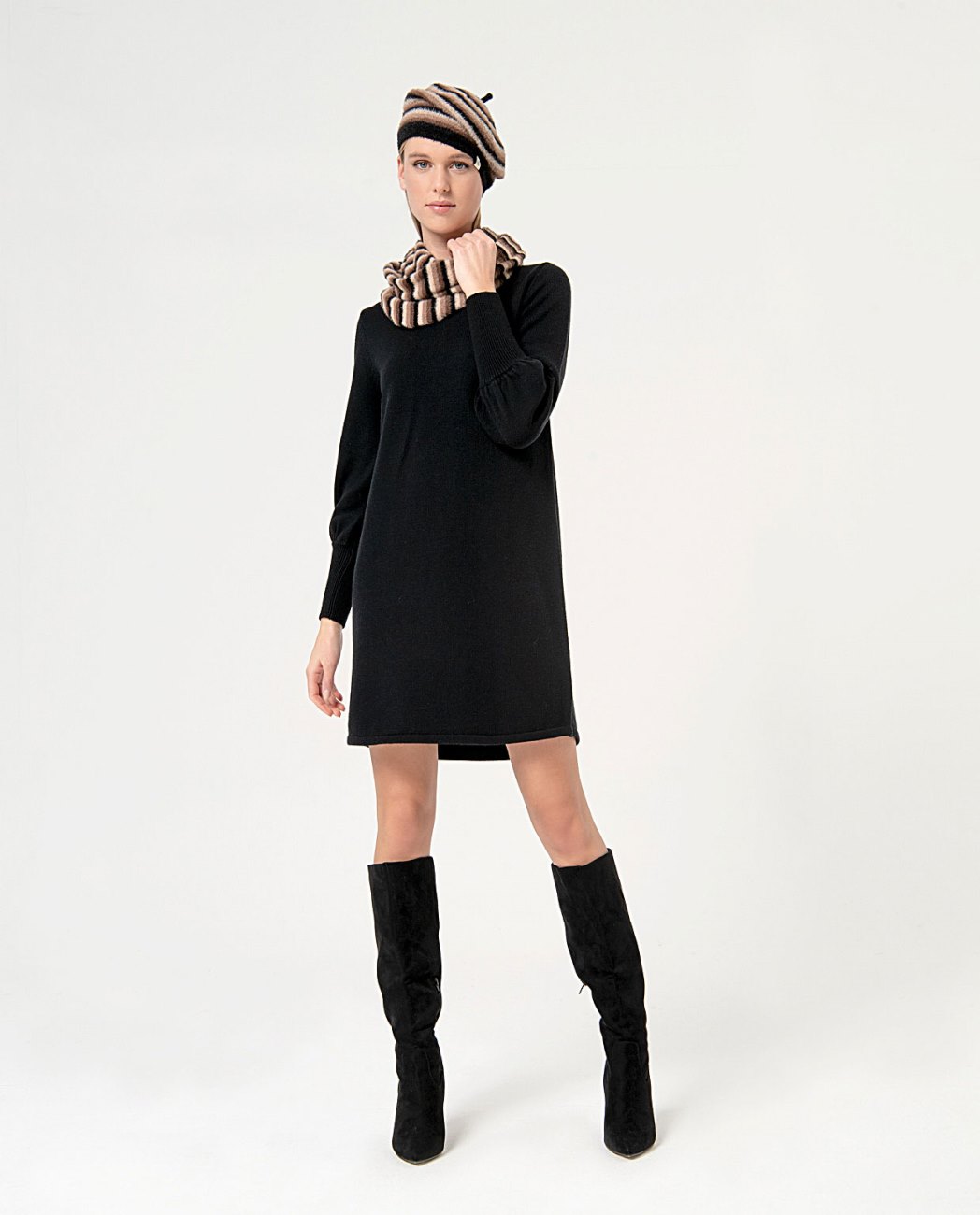 Abito maglia — Nero, foto 4